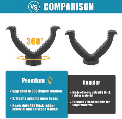HUNTPAL Gun Rest Rifle Stand Tripod Shooting Stick for Range Table Bench Shooting Practice, Portable Adjustable Compact Aluminum Construction Gun Holder with 360° Swivel V Yoke Head