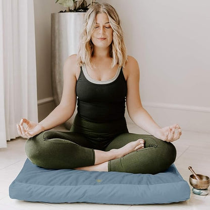 Florensi Meditation Mat Zabuton, Velvet Floor Cushions for Sitting, Meditation Cushions and Pillows with 100% Cotton Insert, Yoga Cushion for Women and Men