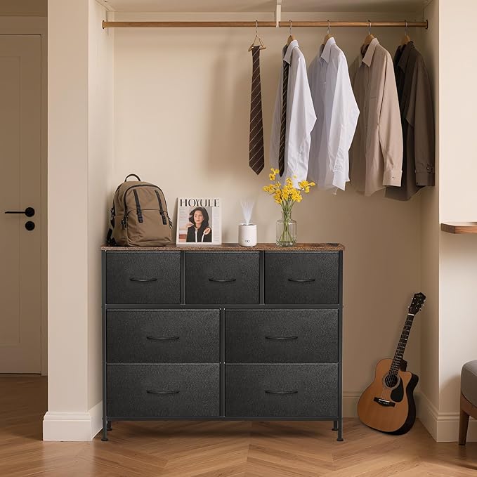 Dresser for Bedroom with 7 Drawers, Chest of Drawers, Storage Drawers Organizer