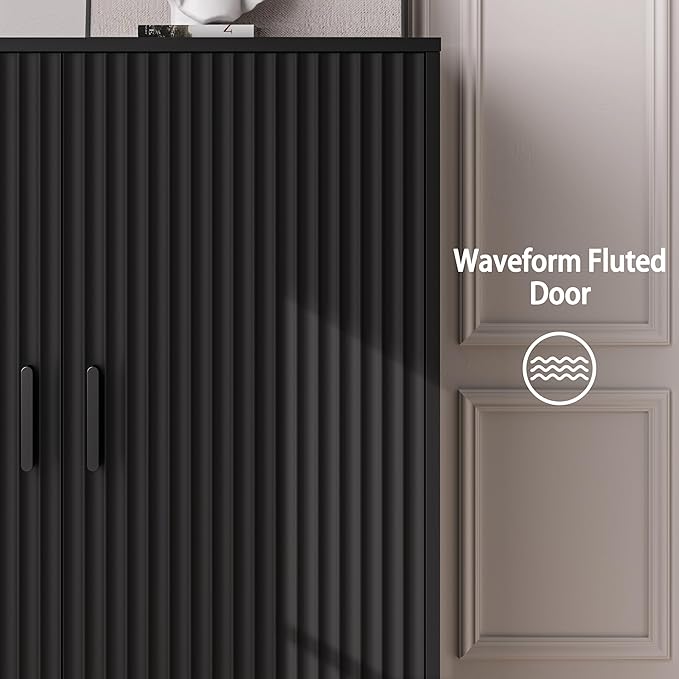 4-Tier Fluted Shoe Cabinet