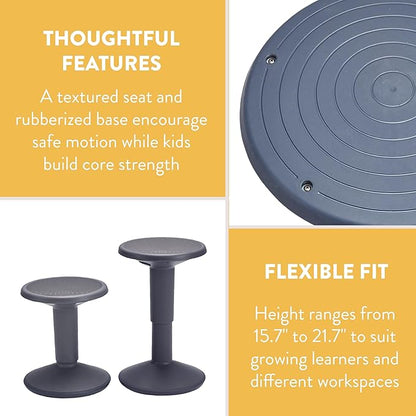 Back2School Express Adjustable Wobble Stool, Flexible Seating, Grey
