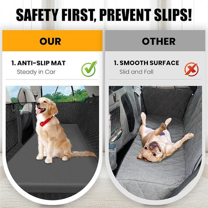 Dog Car Bed for Back Seat Cover with Supportive Foam, Small | Pet Mat Cushion for Car Backseat Extender with Removable Cover, Common Size for Sedan, SUV & Truck, Easy Clean