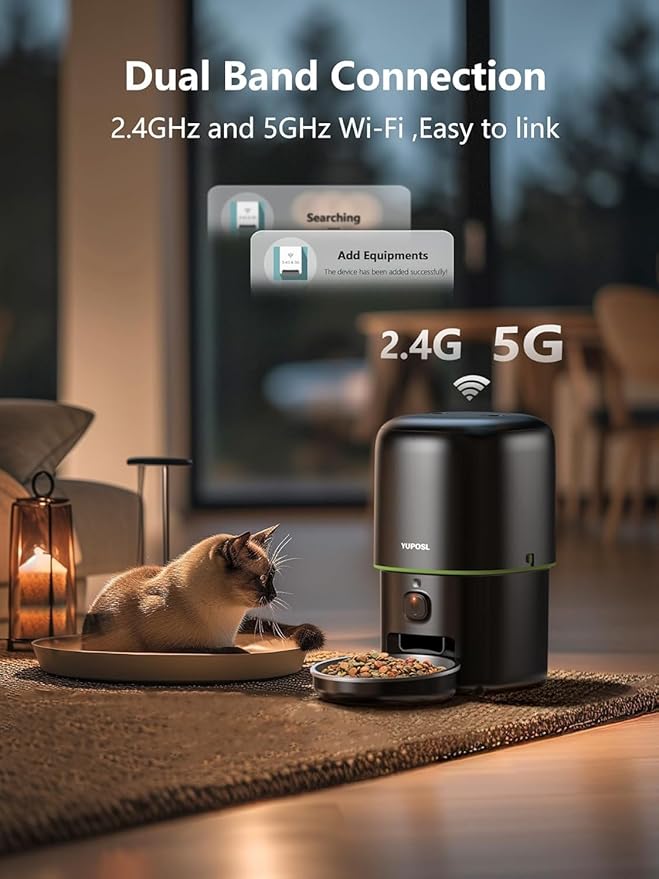 Automatic Cat Feeder with Camera - 5G WiFi Auto Cat Food Dispenser
