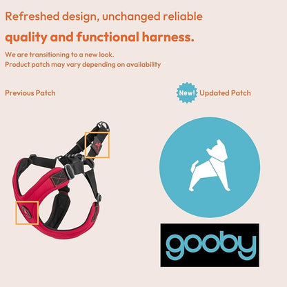 Gooby Escape Free Sport Dog Harness, Choke-Free, Black, Small | Patented escape-free frame; Reduces choking; 4-point adjustment; Soft neoprene padding; Durable webbed straps