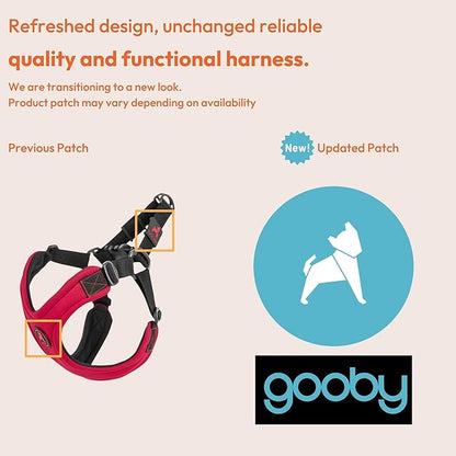 Gooby Escape Free Sport Dog Harness, Choke-Free, Turquoise, Medium | Patented escape-free frame; Reduces choking; 4-point adjustment; Soft neoprene padding; Durable webbed straps