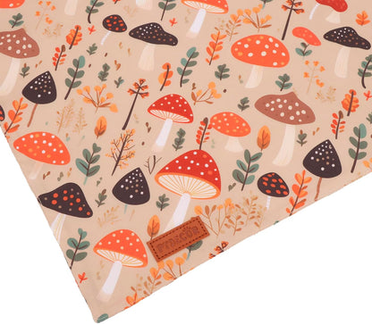 PTDECOR Fall Dog Bandana, Pumpkin Mushroom Design Scarf Reversible Holiday Dog Scarf, Triangle Thanksgiving Bandanas for Large X-Large Dogs (X-Large)