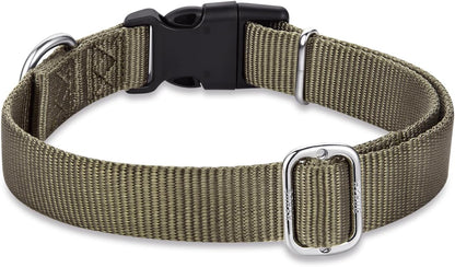 Hyhug Pets Classic Regular Heavy Duty Nylon Dog Basic Collar for Medium Dogs Daily Use Walking Jogging. (Medium, Military Green)