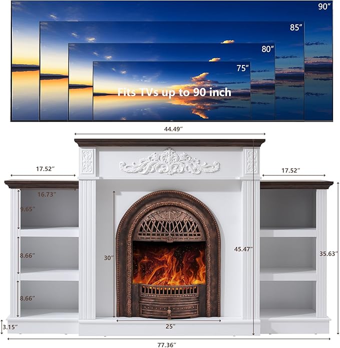 78" Birdcage-Style Electric Fireplace