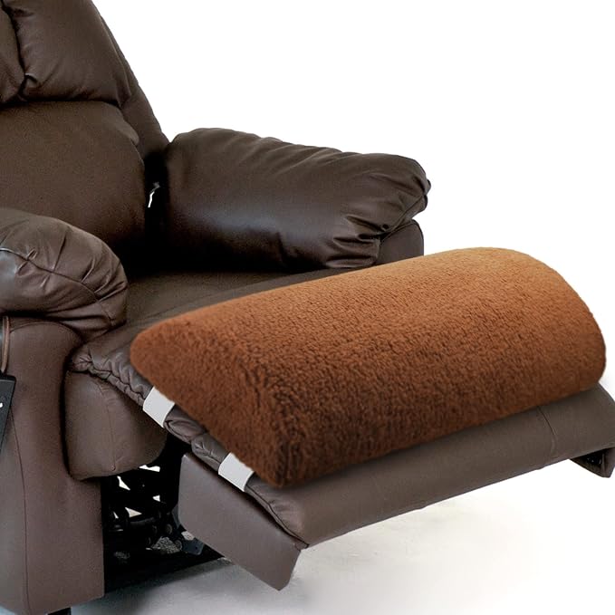 Wesiti Recliner Foot Pillow Cushion High Resilience Sherpa Memory Foam Bolster Sleeping Rest Multipurpose Half Roll Leg Pillow Suitable for Bed Chair Sofa Headrest Back Lumbar Leg Support(Brown)