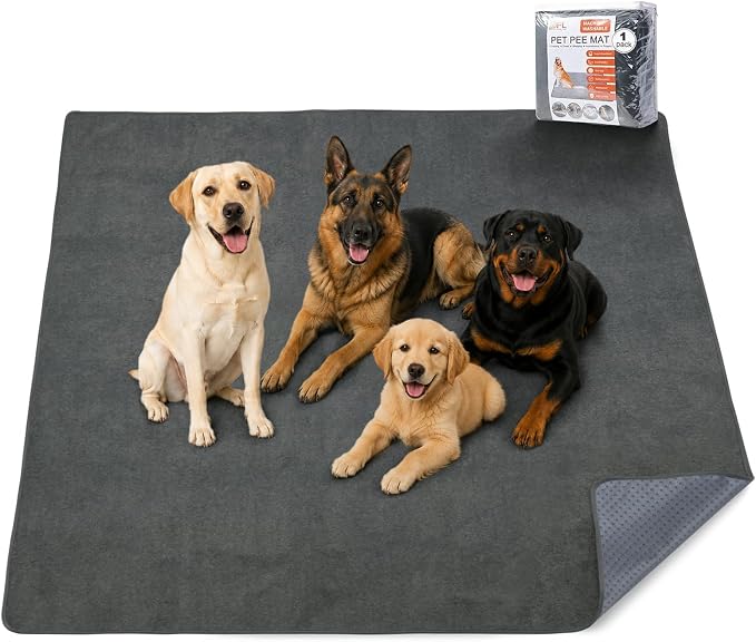 Washable Pee Pads for Dogs, 60x60 Reusable Whelping Pads, Absorb Dog Mats Non-Slip Puppy Training Pads for Whelping, Potty, Training, Playpen, Crate
