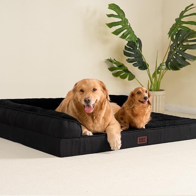 EHEYCIGA Orthopedic Dog Bed Medium Size Dogs, Memory Foam Dog Bed with Washable Removable Cover, Waterproof Pet Sofa Couch for Crate with Nonskid Bottom, 30x20x6, Black | Small Dog Sofa with Washable Removable Cover, Waterproof Pet Couch for Crate with...
