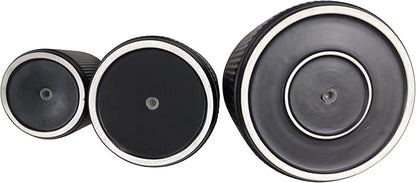 Amazon Basics Fluted Ceramic Planters for Indoor Outdoor Plants, Round Flower Pots with Drainage Hole, Set of 3, 6 inch, 8 inch, 10 inch, Black