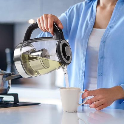 ShanSon Electric Kettle with Tea Infuser 1.7L Temperature Control Glass