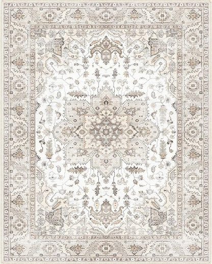 9x12 Area Rugs, Machine Washable Area Rugs for Living Room Non Slip Backing Rugs for Bedroom, Vintage Printed Home Decor Large Area Rug…