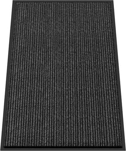 Kuyal Front Door Mat, 4'x6' Indoor Outdoor Entrance Mat, Commercial Floor Mats Inside Outside Entrance, Heavy Duty Durable Welcome, Rubber Backing Non Slip Outdoor Mats for Entryway,Black