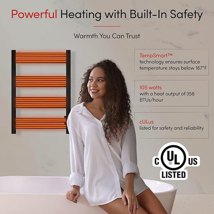 WarmlyYours Heated Towel Warmer Rack, Integrated On/Off Switch