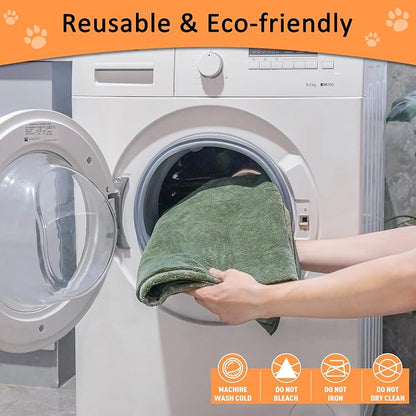 Bunlitent Reusable Pee Pads for Dogs, Whelping Pads, 63'' x 63'', 3 Packs | Green, Extra Large, Quick-Dry, Non-Slip, Waterproof, Fast Absorbent, Reusable Floor Mat, For Puppy, Senior Dog, Incontinence