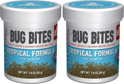 Fluval Bug Bites Tropical Fish Food | Small Granules | For Small-Medium Fish | 1.6 oz | Pack of 2