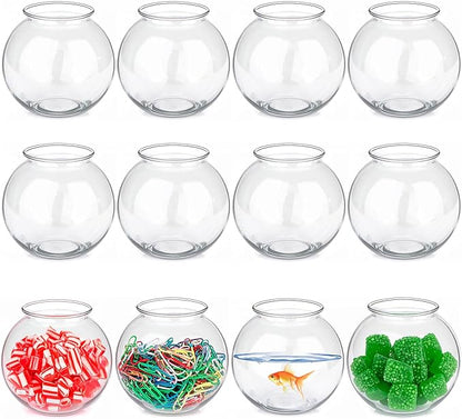 JoyServe 16 Oz Plastic Fish Bowl (48 Pack) 4 Inch Heavy Duty Plastic Ivy Bowls, for Candy, Carnival Games, Prizes, Centerpieces and Party Decoration Supplies, BPA-Free