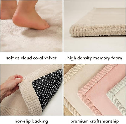 Hakuna Matte CloudSoft Baby Play Mat for Floor 80" x 110" Beige – Coral Velvet Memory Foam Rug for Crawling & Cozy Play – Non-Slip, Water-Resistant, Easy-CareTummy Time Mat, Playmat for Playpen