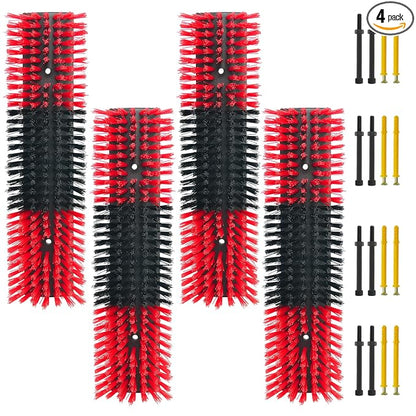 4pcs Livestock Scratch Brush Accessories With 16 Screws，Animal Back Scratching Brush for Cow,Cattle,Sheep, Horses,Pigs，Massage Grooming Tool（Red）