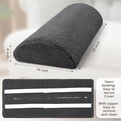 Wesiti Recliner Foot Pillow Cushion High Resilience Sherpa Memory Foam Bolster Sleeping Rest Multipurpose Half Roll Leg Pillow Suitable for Bed Chair Sofa Headrest Back Lumbar Leg Support(Dark Gray)