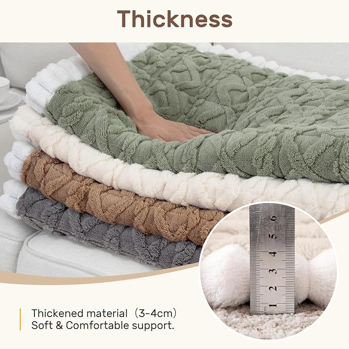 Couch Cover for Dogs, Washable Non Slip Sofa Covers for 4 Cushion Couch Pet Friendly Fuzzy Sofa Protector&Bed Mat for Pets (27.6"x94.49" Beige)