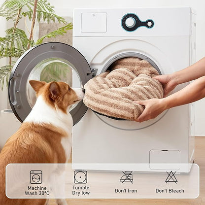 FURTIME Washable XXL Dog Bed for Extra Large Dogs, Giant Dog Crate Beds | Comfy Fluffy Kennel Pad Anti-Slip Pet Sleeping Mat, Machine Washable Dogs Pillow, 47"x29"x4", Brown