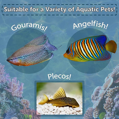 Aquatic Foods Inc. Bloodworm Glass Sticking 42% Protein Tablets for Angels, Tetras, Guppies, Cichlids, All Community Tropical Fish...9oz Jar