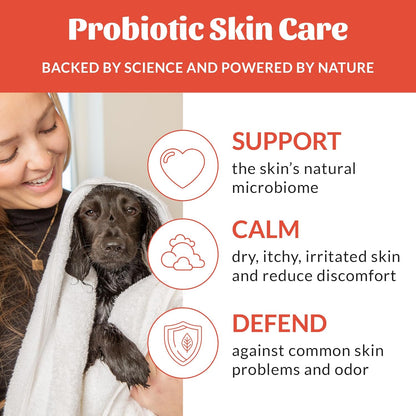 SKOUT'S HONOR Probiotic Itch Relief Shampoo for Pets - Non-Medicated, Fragrance-Free, Paraben & Sulfate-Free, with Avocado Oil & Omega 3's, 16 Fl Oz