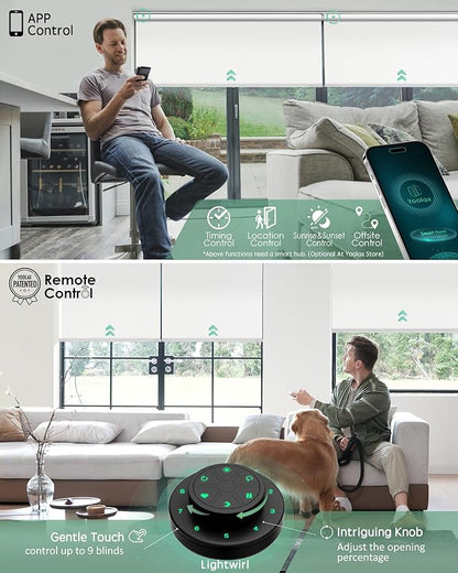 Yoolax Motorized Blinds with Remote, Automatic Window Shades Compatible with