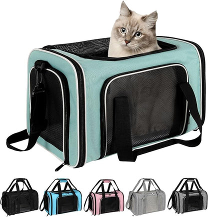 Top tasta Dog Cat Carrier Pet Carriers for Small Medium Large Cats Dogs Carrier Soft Sided Small Puppy Dog Carrier Portable Foldable Airline Approved Dog Cat Travel Carrier Green Large