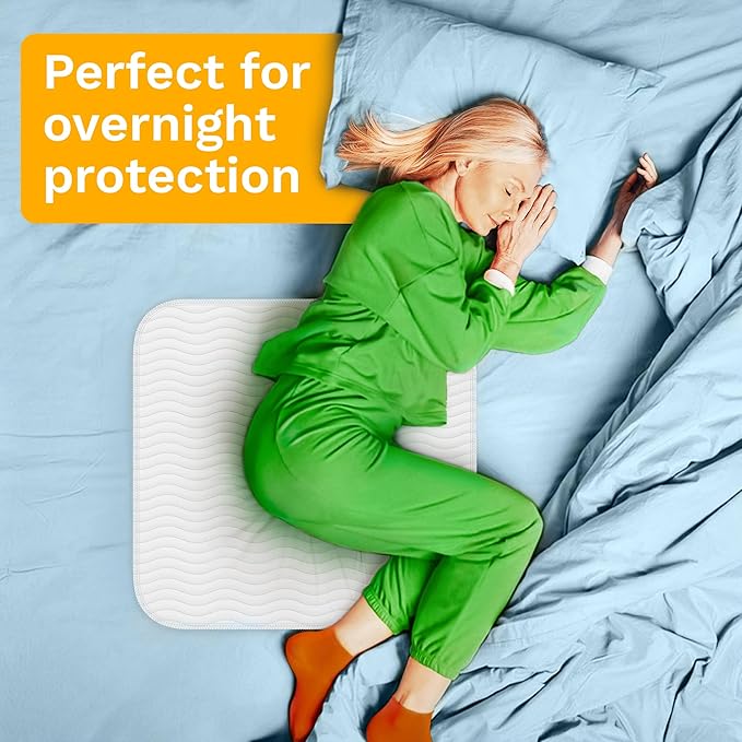 GREEN LIFESTYLE Washable Underpads - LARGE INCONTINENCE & Pet Pads, REUSABLE FOR Dogs, Cats, BUNNIES & Seniors (Pack of 6 - 34x36 INCHES)