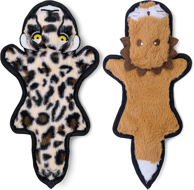 SHARLOVY No Stuffing Dog Toys Crinkle Squeaky, Long Lasting Chews for Aggressive, Durable Plush Dog Puppy Chew Toys for Teething, with 6 Tough Layers for Small Medium Large Breed