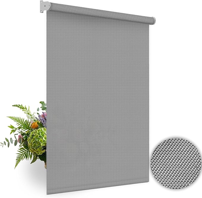 HILADUO Customized Solar Screen Roller Shade Blinds