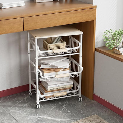 4-Layer Fruit Basket Kitchen Food Storage Organizer and Storage Rack, Stackable