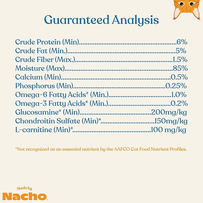 Made by Nacho Bone & Joint Support Meal Topper, Cage-Free Chicken Puree with Bone Broth, Cat Food Topper, Hydration and Flavor, Immune Support, 1.4 oz each, 36 Count