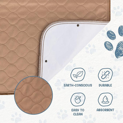 Washable Dog Training Pads - Reusable Waterproof Whelping, 48x60 in | Sanitary puppy pee pads with rounded corners for pet essentials, laminated lightweight durable design for dogs