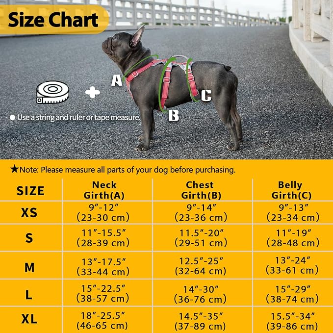 No Escape Dog Harness, Escape Proof Harness, Fully Reflective Harness with Padded Handle, Breathable, Durable, Adjustable Vest for Small Dogs Walking,Training,and Running Gear(Red,S)