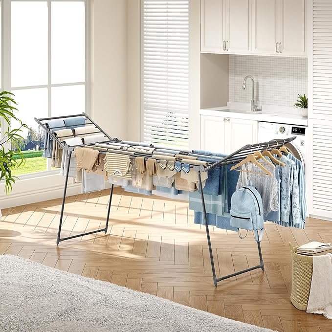 APEXCHASER Clothes Drying Rack Foldable, Large Drying Rack Clothing Retractable
