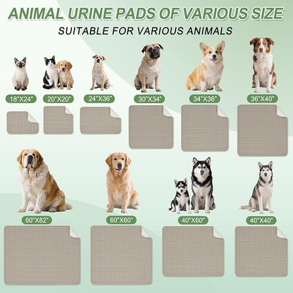 Washable Pee Pads for Dogs Puppy Pad, Brown 60”x82” 1 Pack | High Absorbent Dog Pee Pad Leak Proof Cat Rugs, Reusable Non Slip Pet Mat, Wee Wee Pads for Training, Crate and Floor