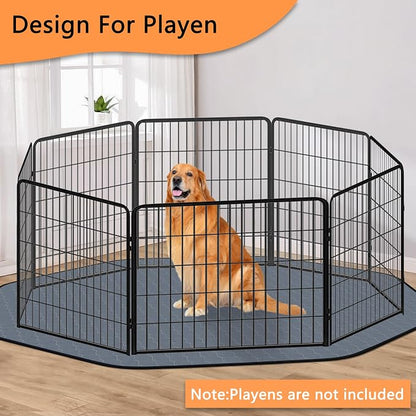 Bunlitent Washable Pee Pads for Dogs, 83'' Diagonal Octagon, 2 Pack, Grey | Designed for 24'' Width 8 Panels Dog Playpen, Non-Slip, Super Absorbent, Reusable, Waterproof, For Dog Playpen, Crate, Car