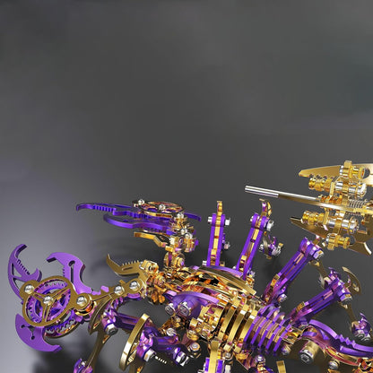 Scorpion 3D Metal Puzzles Kits for Adults Teens – 454 Pcs – Mechanical Assembly Models – 4 Hours to Build – Ideal for Gifts and Decorations (Gold Purple)