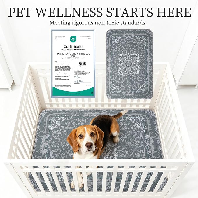 Homimp Washable Pee Pads for Dogs, 2 Pack Reusable Puppy Pads Waterproof, Absorbent and Leakproof Dog Pee Pads, Non Slip Puppy Training Pads, Pet Mat for Floor, Crate, Couch, Whelping,Grey, 18"x24"