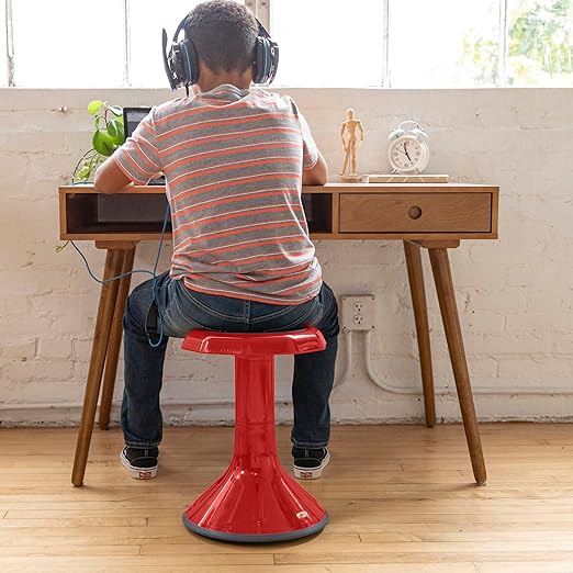 ECR4Kids ACE Active Core Engagement Wobble Stool, 18-Inch Seat Height, Flexible Seating, Red