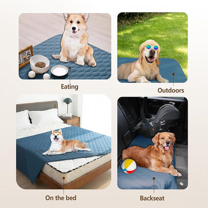 gogobunny Waterproof Blanket, Couch Covers for Dogs, Reversible Protector | 3X Stronger Leakproof, Scratch Proof Durable Furniture Protection, Stain Resistant, Washable, 30x70 Inch Dark Blue