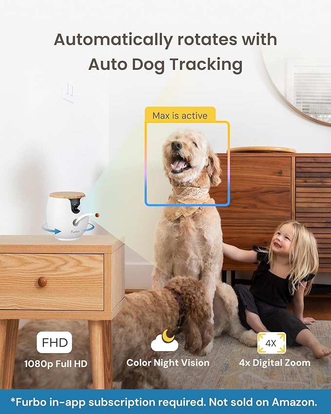 Furbo 360° Dog Camera + Mini 360° Cam 2-Camera Bundle Nanny Pro Subscription: