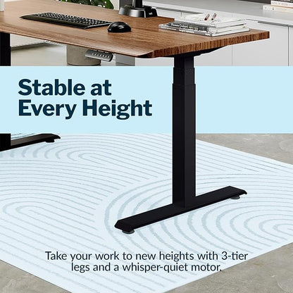 Vari ComfortEdge 60x30 Inch Adjustable Electric Standing Desk – Sit Stand VariDesk with Memory Presets, Sloped Edge, 200 LB Capacity + Tool-Free Assembly (Walnut/Black)
