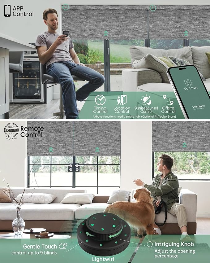 Yoolax Motorized Blinds with Remote, Smart Blinds
