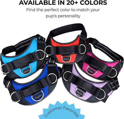 ShawnCo Essential Dog Harness, No-Pull Pet Vest (Moonglow,L) | 3 Leash Clips, Easy On, No-Choke, Reflective, Adjustable Fit, Padded Comfort, Control Handle, For Small, Medium & Large Dogs